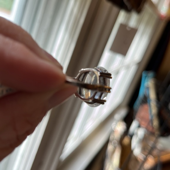 Oval CZ crystal in beautiful Sterling setting Ring - Picture 6 of 6